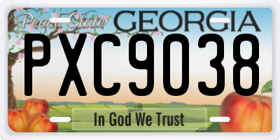 GA license plate PXC9038