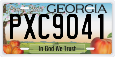 GA license plate PXC9041