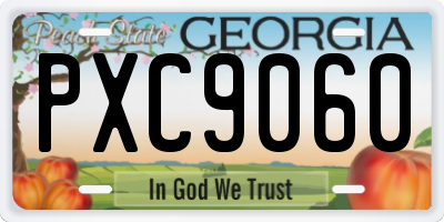GA license plate PXC9060