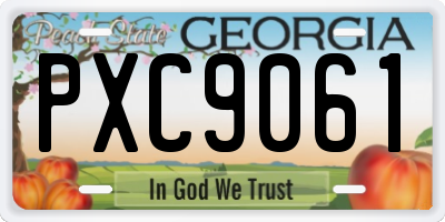 GA license plate PXC9061