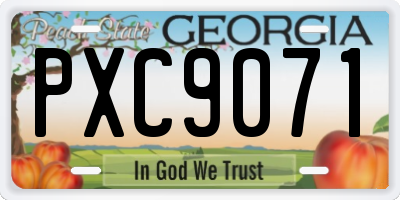 GA license plate PXC9071