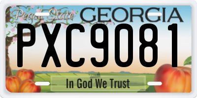 GA license plate PXC9081