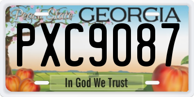 GA license plate PXC9087
