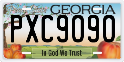 GA license plate PXC9090