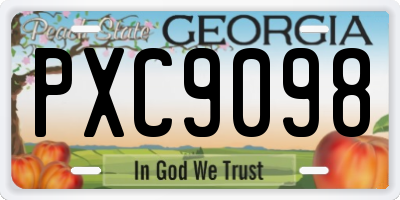 GA license plate PXC9098