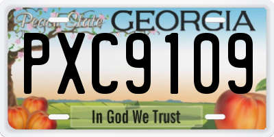 GA license plate PXC9109