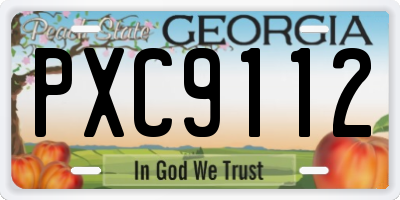 GA license plate PXC9112