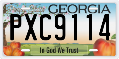 GA license plate PXC9114