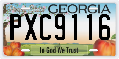 GA license plate PXC9116