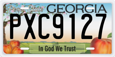 GA license plate PXC9127