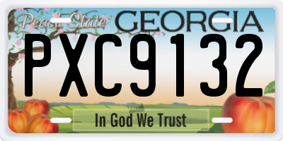 GA license plate PXC9132
