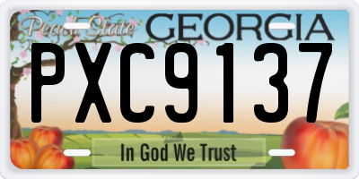 GA license plate PXC9137