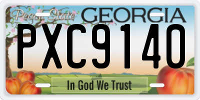 GA license plate PXC9140