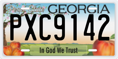 GA license plate PXC9142