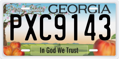 GA license plate PXC9143