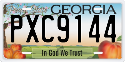 GA license plate PXC9144