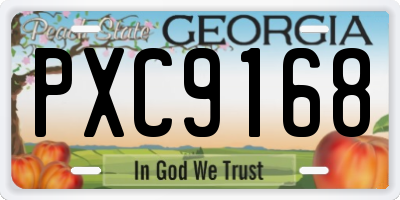 GA license plate PXC9168