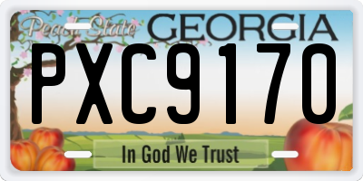 GA license plate PXC9170
