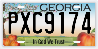 GA license plate PXC9174