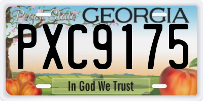 GA license plate PXC9175