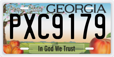GA license plate PXC9179