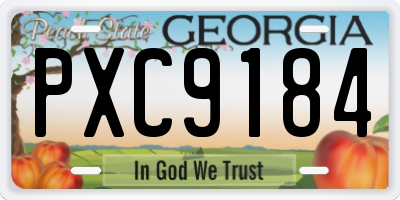 GA license plate PXC9184