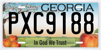 GA license plate PXC9188