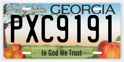 GA license plate PXC9191