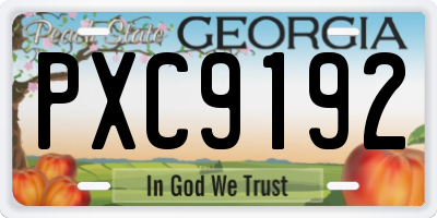GA license plate PXC9192