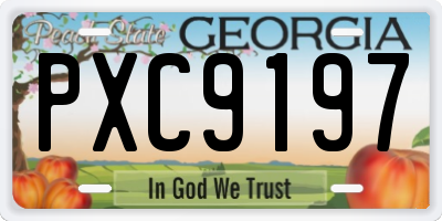 GA license plate PXC9197