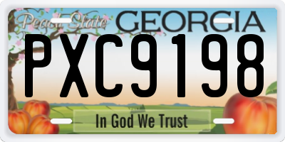 GA license plate PXC9198