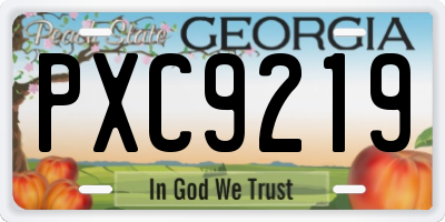 GA license plate PXC9219