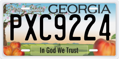 GA license plate PXC9224