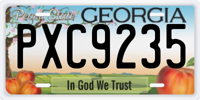 GA license plate PXC9235