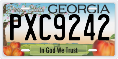 GA license plate PXC9242
