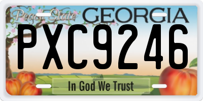 GA license plate PXC9246