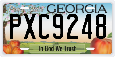 GA license plate PXC9248