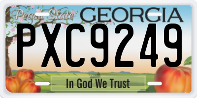 GA license plate PXC9249