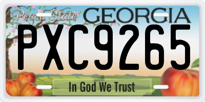 GA license plate PXC9265