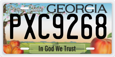 GA license plate PXC9268