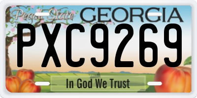 GA license plate PXC9269