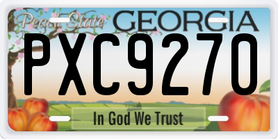 GA license plate PXC9270