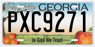 GA license plate PXC9271