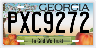 GA license plate PXC9272