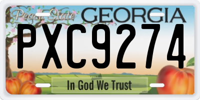 GA license plate PXC9274
