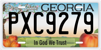 GA license plate PXC9279