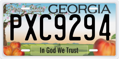 GA license plate PXC9294