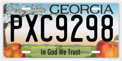 GA license plate PXC9298