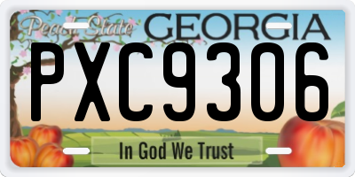 GA license plate PXC9306