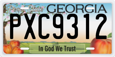 GA license plate PXC9312